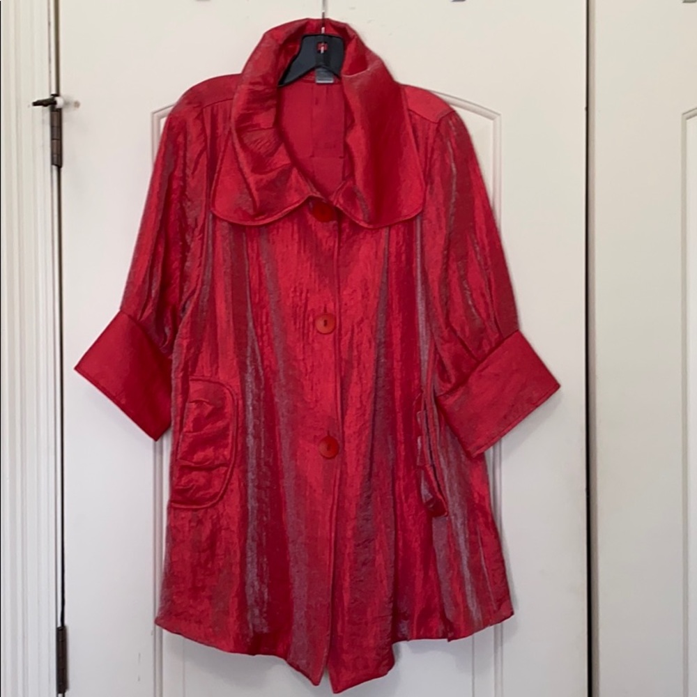 Beautiful Flared Style Red Jacket sz L $75